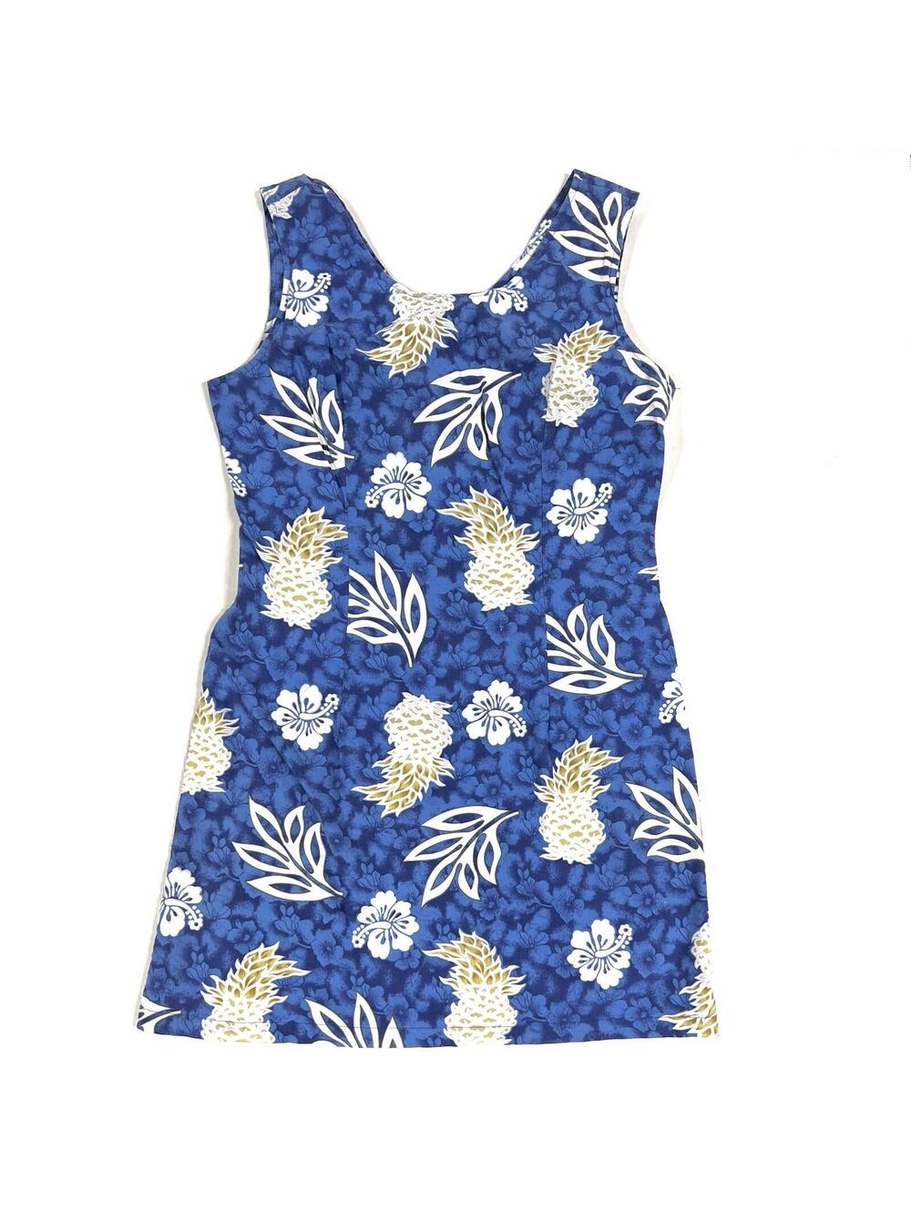 VTG Pacific Legend Dress Women Sz L Pineapple Floral Hawaiian Made In Hawaii USA
